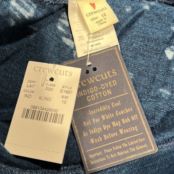 J Crew Crewcuts Indigo Dyed joggers sz 12 NWT - Picture 6 of 8